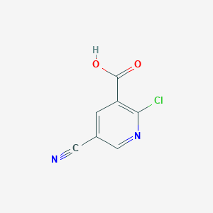 molecular formula C7H3ClN2O2 B11817623 2-Chloro-5-cyanonicotinic acid 