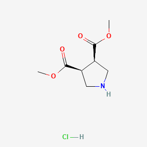molecular formula C8H14ClNO4 B11817641 cis-Dimethyl pyrrolidine-3,4-dicarboxylate hydrochloride 