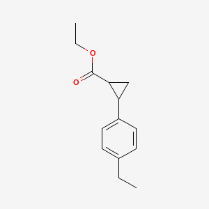 molecular formula C14H18O2 B11817737 Ethyl 2-(4-ethylphenyl)cyclopropane-1-carboxylate 