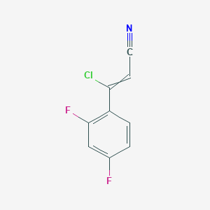 molecular formula C9H4ClF2N B11817833 3-chloro-3-(2,4-difluorophenyl)prop-2-enenitrile 