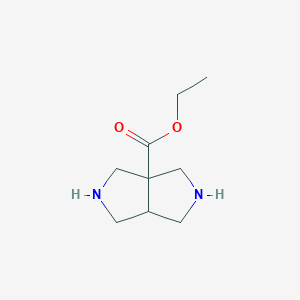molecular formula C9H16N2O2 B11818200 Ethyloctahydropyrrolo[3,4-c]pyrrole-3a-carboxylate 