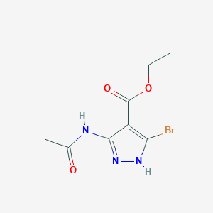 molecular formula C8H10BrN3O3 B11818206 ethyl 3-acetamido-5-bromo-1H-pyrazole-4-carboxylate CAS No. 1017802-87-7