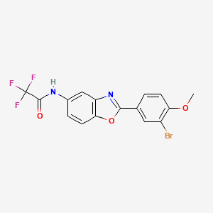molecular formula C16H10BrF3N2O3 B11818288 N-(2-(3-Bromo-4-methoxyphenyl)benzo[d]oxazol-5-yl)-2,2,2-trifluoroacetamide 