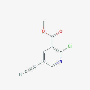 molecular formula C9H6ClNO2 B11818294 Methyl 2-chloro-5-ethynylnicotinate 