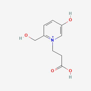 molecular formula C9H12NO4+ B11818387 3-[5-Hydroxy-2-(hydroxymethyl)pyridin-1-ium-1-yl]propanoic acid 