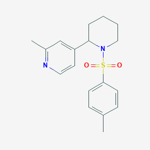 molecular formula C18H22N2O2S B11818388 2-Methyl-4-(1-tosylpiperidin-2-yl)pyridine 