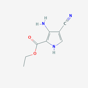 molecular formula C8H9N3O2 B11818502 ethyl 3-amino-4-cyano-1H-pyrrole-2-carboxylate 