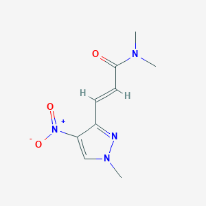 molecular formula C9H12N4O3 B11818589 N,N-Dimethyl-3-(1-methyl-4-nitro-1H-pyrazol-3-yl)acrylamide 