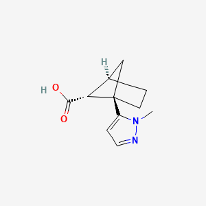 molecular formula C11H14N2O2 B11818610 rac-(1R,4R,5R)-1-(1-methyl-1H-pyrazol-5-yl)bicyclo[2.1.1]hexane-5-carboxylic acid 