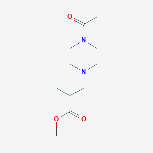 molecular formula C11H20N2O3 B11818725 Methyl 3-(4-acetylpiperazin-1-yl)-2-methylpropanoate 