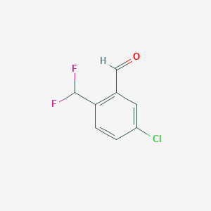 molecular formula C8H5ClF2O B11818747 5-Chloro-2-(difluoromethyl)benzaldehyde 