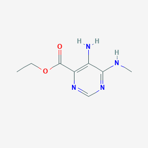 molecular formula C8H12N4O2 B11818756 Ethyl 5-amino-6-(methylamino)pyrimidine-4-carboxylate 