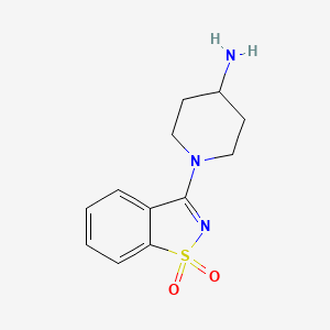 molecular formula C12H15N3O2S B11818764 3-(4-Aminopiperidin-1-yl)benzo[d]isothiazole 1,1-dioxide 