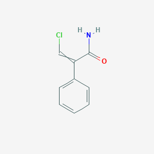 molecular formula C9H8ClNO B11818823 3-chloro-2-phenylprop-2-enamide 