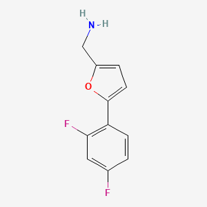 molecular formula C11H9F2NO B11818882 (5-(2,4-Difluorophenyl)furan-2-yl)methanamine 