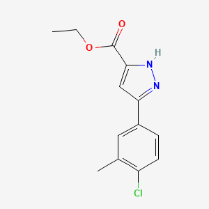 molecular formula C13H13ClN2O2 B11818920 Ethyl 5-(4-chloro-3-methylphenyl)-1H-pyrazole-3-carboxylate 