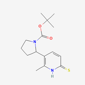 molecular formula C15H22N2O2S B11819019 tert-Butyl 2-(6-mercapto-2-methylpyridin-3-yl)pyrrolidine-1-carboxylate 