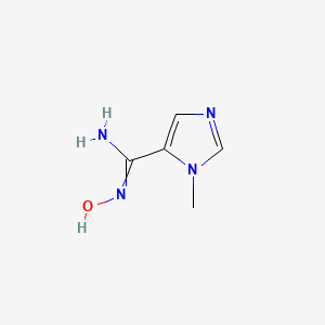 molecular formula C5H8N4O B11819023 N'-hydroxy-3-methylimidazole-4-carboximidamide 