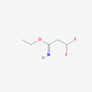 molecular formula C5H9F2NO B11819110 Ethyl 3,3-difluoropropanimidate 