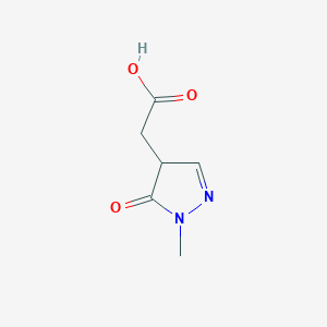 molecular formula C6H8N2O3 B11819166 2-(1-methyl-5-oxo-4,5-dihydro-1H-pyrazol-4-yl)acetic acid 