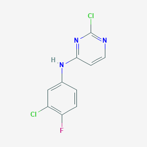 molecular formula C10H6Cl2FN3 B11819210 2-Chloro-N-(3-chloro-4-fluorophenyl)pyrimidin-4-amine CAS No. 919200-71-8