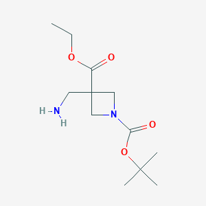 molecular formula C12H22N2O4 B11819265 1-tert-Butyl 3-ethyl 3-(aminomethyl)azetidine-1,3-dicarboxylate 