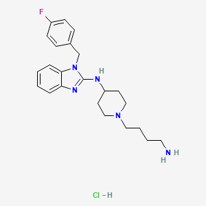 molecular formula C23H31ClFN5 B11819315 N-(1-(4-aminobutyl)piperidin-4-yl)-1-(4-fluorobenzyl)-1H-benzo[d]imidazol-2-amine hydrochloride 