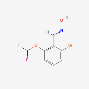 molecular formula C8H6BrF2NO2 B11819433 N-{[2-bromo-6-(difluoromethoxy)phenyl]methylidene}hydroxylamine 