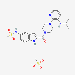 molecular formula C23H31N6O6S2- B11819465 methanesulfonate;N-[2-[4-[3-(propan-2-ylamino)pyridin-2-yl]piperazine-1-carbonyl]-1H-indol-5-yl]methanesulfonamide 