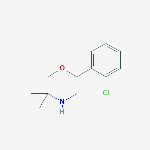 molecular formula C12H16ClNO B11819517 2-(2-Chlorophenyl)-5,5-dimethylmorpholine 