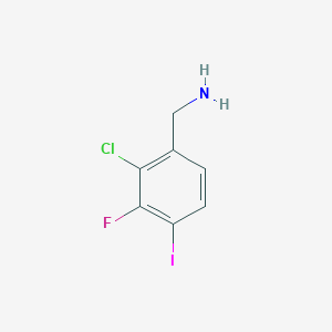 molecular formula C7H6ClFIN B11819529 (2-Chloro-3-fluoro-4-iodophenyl)methanamine 
