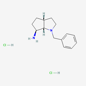molecular formula C14H22Cl2N2 B11819549 rac-(3aR,6S,6aS)-1-benzyl-octahydrocyclopenta[b]pyrrol-6-amine dihydrochloride 