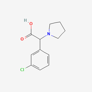 molecular formula C12H14ClNO2 B11819569 2-(3-Chlorophenyl)-2-(pyrrolidin-1-yl)acetic acid 