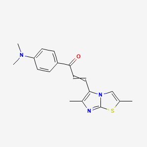 molecular formula C18H19N3OS B11819577 1-[4-(dimethylamino)phenyl]-3-(2,6-dimethylimidazo[2,1-b][1,3]thiazol-5-yl)prop-2-en-1-one 
