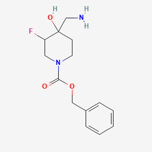 molecular formula C14H19FN2O3 B11819578 Benzyl 4-(aminomethyl)-3-fluoro-4-hydroxypiperidine-1-carboxylate 