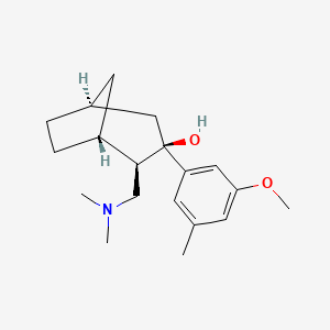 molecular formula C19H29NO2 B11819642 Rel-(1R,2S,3S,5S)-2-((dimethylamino)methyl)-3-(3-methoxy-5-methylphenyl)bicyclo[3.2.1]octan-3-OL 