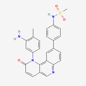 molecular formula C26H22N4O3S B11819741 N-(4-(1-(3-amino-4-methylphenyl)-2-oxo-1,2-dihydrobenzo[h][1,6]naphthyridin-9-yl)phenyl)methanesulfonamide 