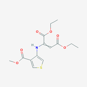 molecular formula C14H17NO6S B11819794 Diethyl 2-[(4-methoxycarbonylthiophen-3-yl)amino]but-2-enedioate 
