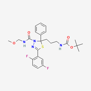 molecular formula C25H30F2N4O4S B11819813 tert-butyl N-[3-[5-(2,5-difluorophenyl)-3-(methoxymethylcarbamoyl)-2-phenyl-1,3,4-thiadiazol-2-yl]propyl]carbamate 