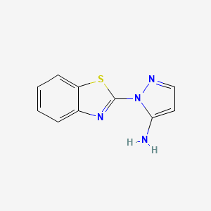 molecular formula C10H8N4S B11819822 Benzothiazole, 2-(5-aminopyrazol-1-YL)-(8CI) 