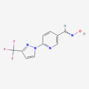 molecular formula C10H7F3N4O B11819827 N-[[6-[3-(trifluoromethyl)pyrazol-1-yl]pyridin-3-yl]methylidene]hydroxylamine 
