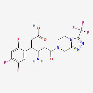molecular formula C18H17F6N5O3 B11819858 4-amino-6-oxo-6-[3-(trifluoromethyl)-6,8-dihydro-5H-[1,2,4]triazolo[4,3-a]pyrazin-7-yl]-3-(2,4,5-trifluorophenyl)hexanoic acid 