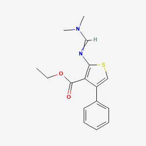molecular formula C16H18N2O2S B11819868 Ethyl 2-{[(dimethylamino)methylidene]amino}-4-phenylthiophene-3-carboxylate 
