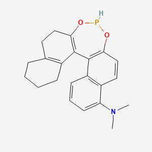 molecular formula C22H24NO2P B11819869 N,N-dimethyl-12,14-dioxa-13-phosphapentacyclo[13.8.0.02,11.03,8.018,23]tricosa-1(15),2(11),3(8),4,6,9,18(23)-heptaen-7-amine 