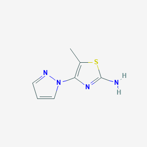 molecular formula C7H8N4S B11819873 5-Methyl-4-(1H-pyrazol-1-yl)thiazol-2-amine 