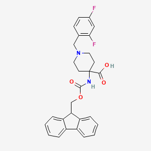 molecular formula C28H26F2N2O4 B11819945 4-(Fmoc-amino)-1-(2,4-difluorobenzyl)-4-carboxypiperidine CAS No. 916422-05-4