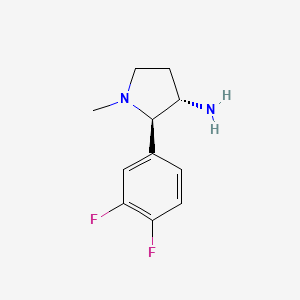 molecular formula C11H14F2N2 B11820248 rac-(2R,3S)-2-(3,4-difluorophenyl)-1-methylpyrrolidin-3-amine 