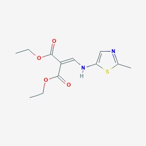 molecular formula C12H16N2O4S B11820304 Diethyl 2-(((2-methylthiazol-5-yl)amino)methylene)malonate 