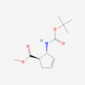 molecular formula C12H19NO4 B11820348 methyl (1R,2R)-2-[(2-methylpropan-2-yl)oxycarbonylamino]cyclopent-3-ene-1-carboxylate 
