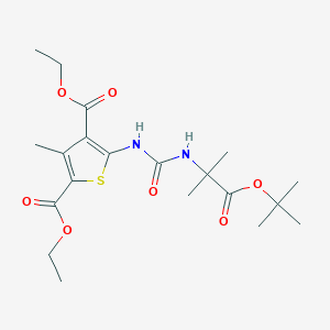 molecular formula C20H30N2O7S B11820483 Diethyl 5-(3-(1-(tert-butoxy)-2-methyl-1-oxopropan-2-yl)ureido)-3-methylthiophene-2,4-dicarboxylate 